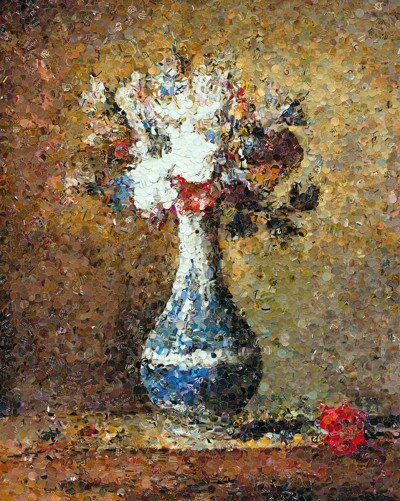 Flowers in Blue and White Vase, after Chardin von Vik Muniz