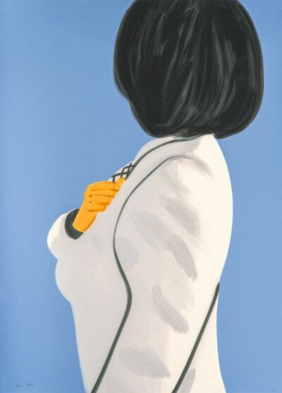 Vivien in White Coat von Alex Katz
