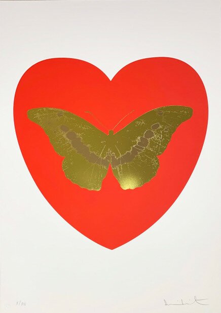 I Love You - Red/Oriental Gold/Cool Gold von Damien Hirst