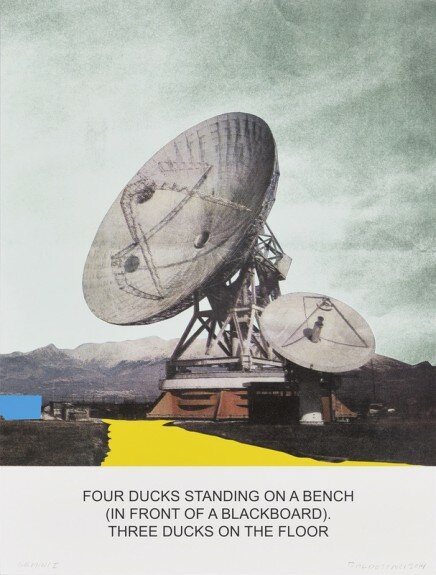 John Baldessari, The News: Four Ducks Standing on a Bench, 2014, kaufen The News: Four Ducks Standing on a Bench von John Baldessari