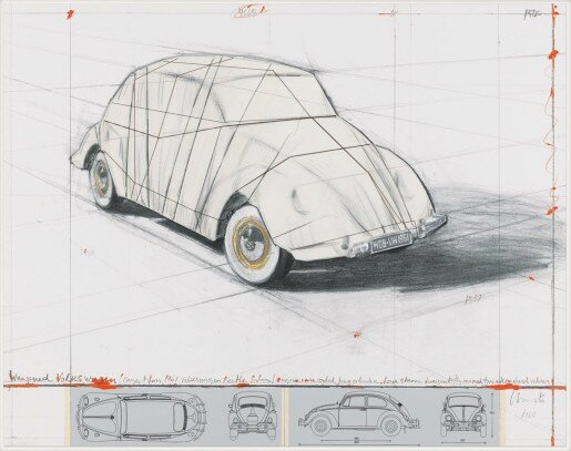 Christo, Wrapped Volkswagen (Project for 1961 Volkswagen Beetle Saloon), 2013