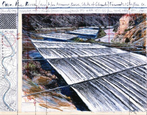 Christo, Over The River from Above, 2012