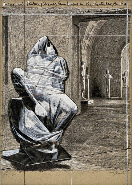 Christo, Wrapped Statues, Sleeping Fawn, 2000