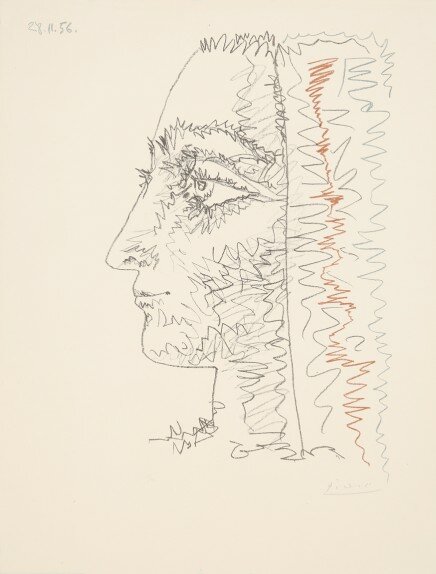 Profil en trois couleurs von Pablo Picasso