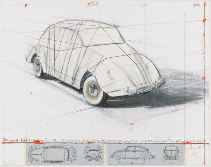 Christo, Wrapped Volkswagen (Project for 1961 Volkswagen Beetle Saloon), 2013, kaufen Wrapped Volkswagen (Project for 1961 Volkswagen Beetle Saloon) von Christo