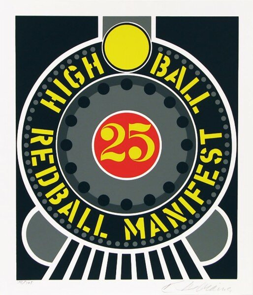 Robert Indiana, Highball on the Redball Manifest, from the Portfolio “The American Dream”, 1996